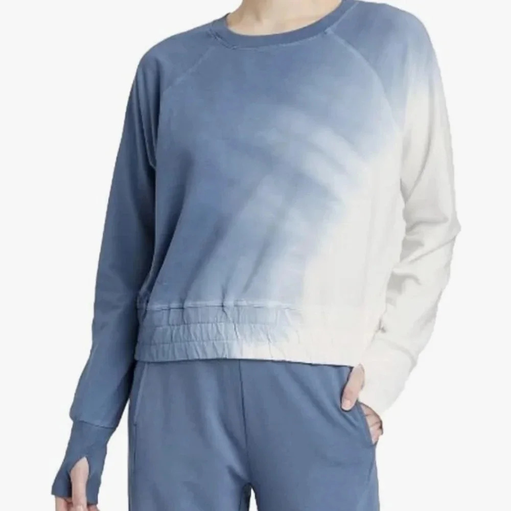 JoyLab Women's French Terry Tie Dye Pullover Lightweight Stretchy Sweatshirt, M